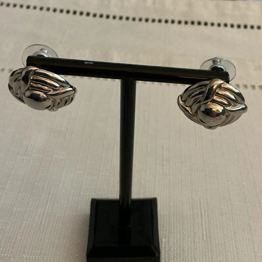Knot Silver Tone Stud Earrings